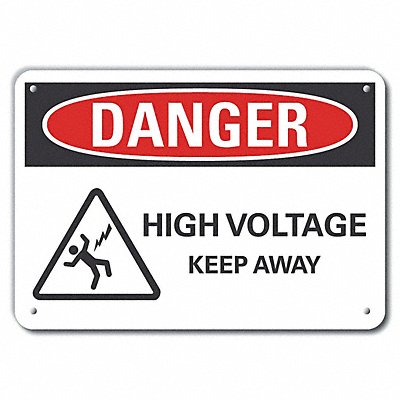 Alum High Voltage Danger Sign 7x10in