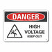 Rflctv High Voltage Danger Sign 10x14in