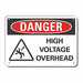 Rflct High Voltage Danger Sign 7x10in
