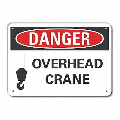 Rflctv Crane Hoists Danger Sign 10x14in