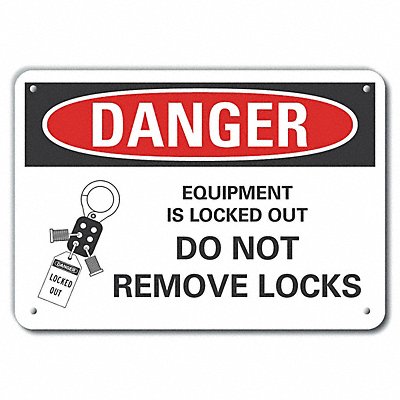 Lockout Tagout Danger Sign 7x10in Plstc
