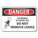 Rflct Lockout Tagout Danger Sign 10x14in