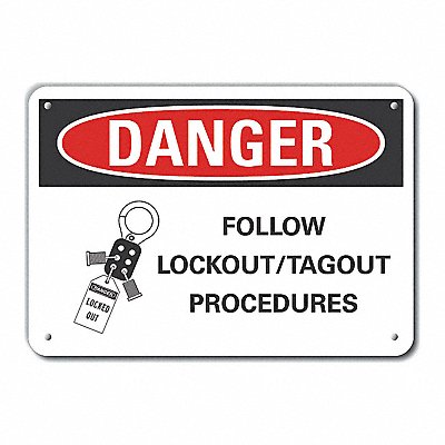 Rflctv Lockout Tagout DangerSign 10x14in