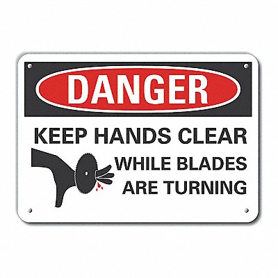 Rflct Keep Hand Clear Dangr Sign 10x14in