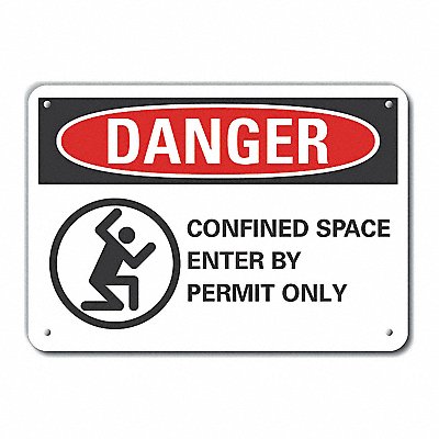 Danger Sign 7 in x 10 in Aluminum