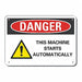 Rflctv Mach Operation DangerSign 10x14in