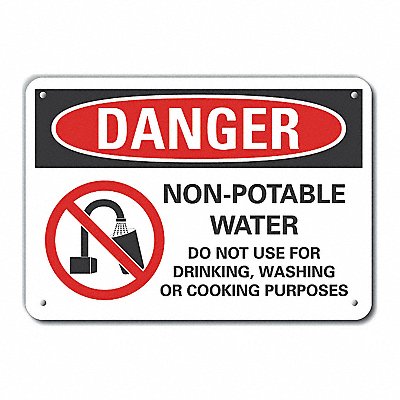 Alum Potable Water Danger Sign 7x10in