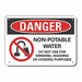 Alum Potable Water Danger Sign 7x10in