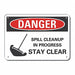 Alum Spill Control Danger Sign 10x14in