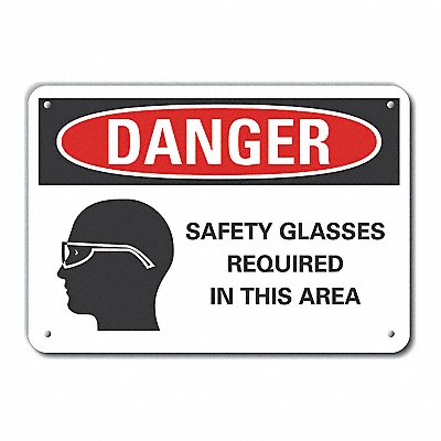 Reflective Eye Danger Sign 10x14in Alum