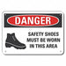 Alum Foot Danger Sign 10x14in Alum