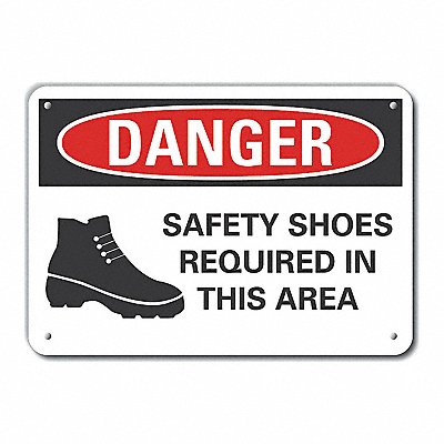 Alum Foot Danger Sign 10x14in Alum