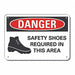 Plastic Foot Danger Sign 7x10in Plastic