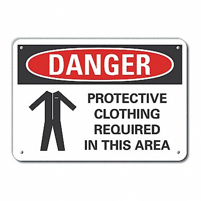 Alum PPE Danger Sign 7x10in Alum