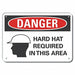 Rflct Hard Hat Danger Sign 7x10in Alum