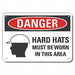 Rflctv Hard Hat Danger Sign 10x14in Alum