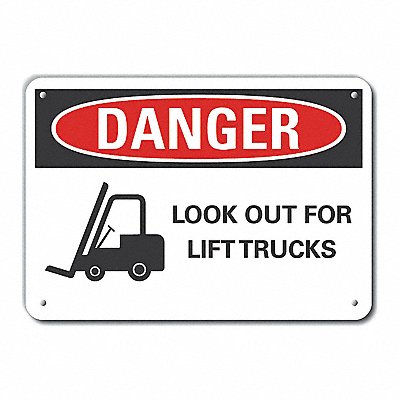 Rflct Lift Trck Trfc Dangr Sign 10x14in