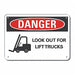 Rflct Lift Trck Trfc Dangr Sign 10x14in