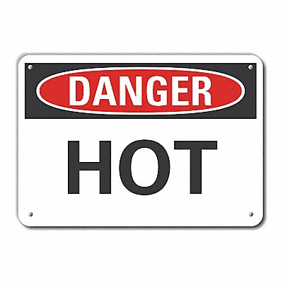 Rflct Hot Surface Danger Sign 10x14in