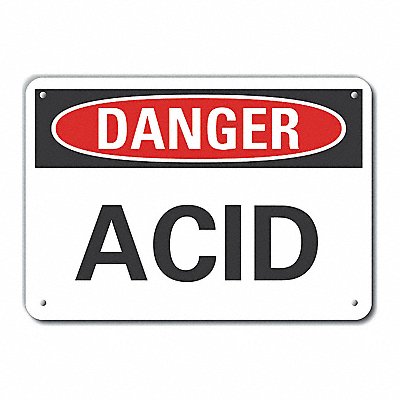 Alum Acid Danger Sign 7x10in Alum