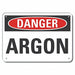 Plastic Argon Danger Sign 7x10in Plastic