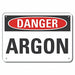 Argon Danger Sign 10inx14in Plastic