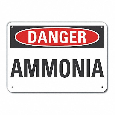 Ammonia Danger Sign 10inx14in Plastic