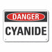 Rflct Cyanide Danger Sign 10x14in Alum