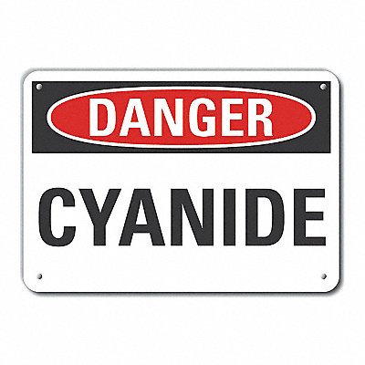 Alum Cyanide Danger Sign 7x10in Alum