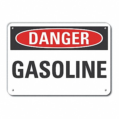 Rflct Gasoline Danger Sign 7x10in Alum
