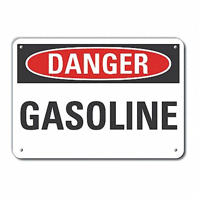 Rflct Gasoline Danger Sign 10x14in Alum