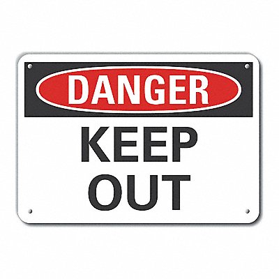 Alum Keep Out Danger Sign 7x10in Alum