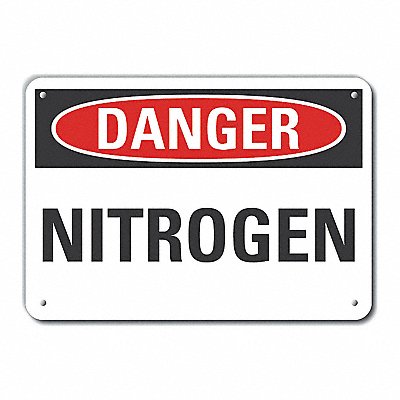 Nitrogen Danger Sign 10inx14in Aluminum