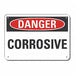 Alum Corrosive Mtrl Danger Sign 7x10in