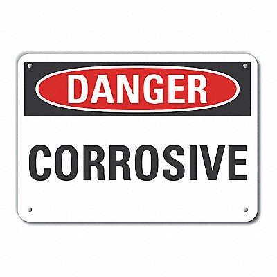 Corrosive Mtrl Danger Sign 10x14in
