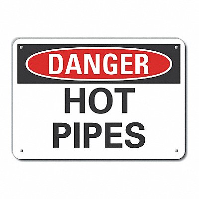 Rflct Hot Pipes Danger Sign 10x14in Alum