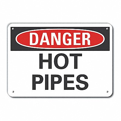 Rflct Hot Pipes Danger Sign 7x10in Alum