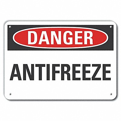 Rflct Antifreeze Danger Sign 7x10in Alum