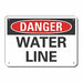 Water Line Danger Sign 7x10in Plastic