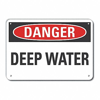 Water Safety Danger Sign 10x14in Plastic