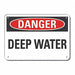 Water Safety Danger Sign 10x14in Plastic