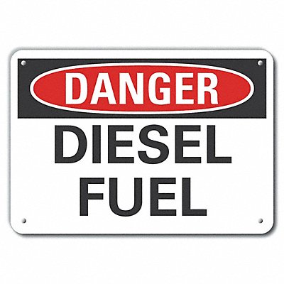 Rflct Diesel Danger Sign 10x14in Alum