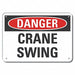 Crane Hoists Danger Sign 10x14in Plstc