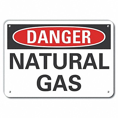 Natural Gas Danger Sign 10inx14in Alum