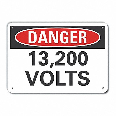 Rflct Voltage Danger Sign 10x14in Alum