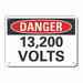 Rflct Voltage Danger Sign 10x14in Alum