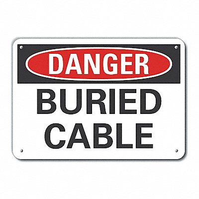 Buried Cable Danger Sign 7x10in Plastic