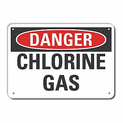 Chlorine Danger Sign 10inx14in Aluminum