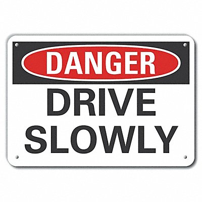 Alum Traffic Safety Danger Sign 7x10in