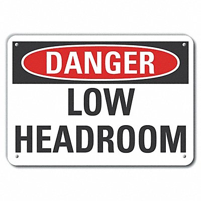 Low Clearance Danger Sign 7x10in Plastic